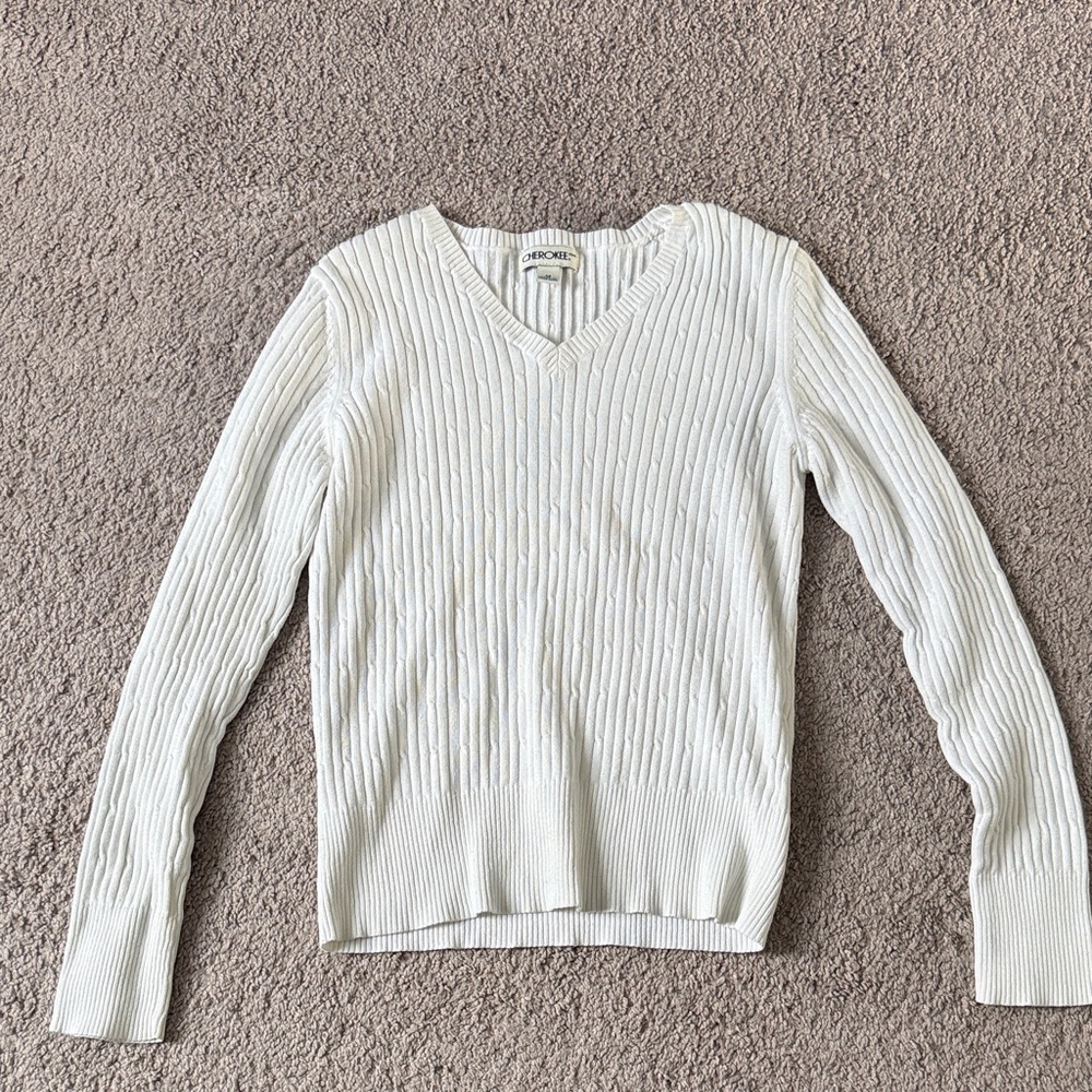 J. Crew Women's Cream V-Neck Sweater